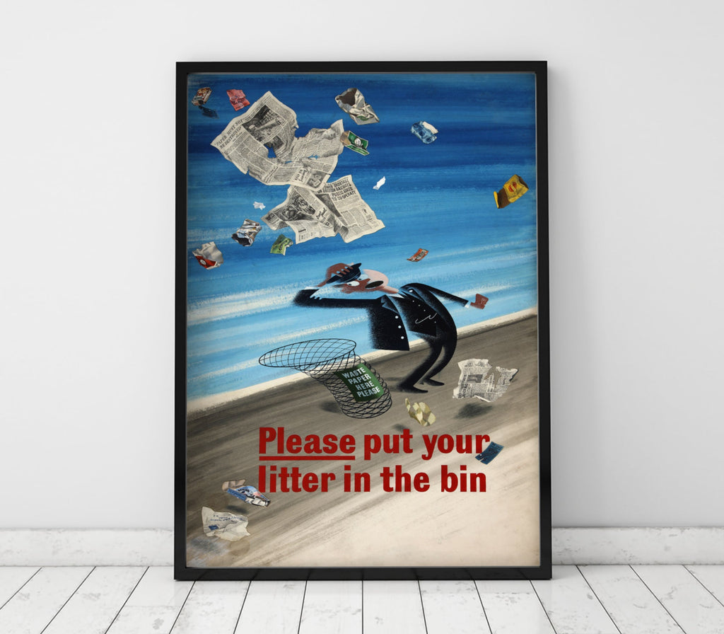 Please Put Your Litter In The Bin - Vintage Ad - Jelly Moose