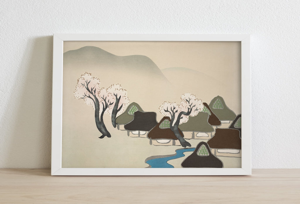 Village with cherry blossoms from Momoyogusa - Jelly Moose